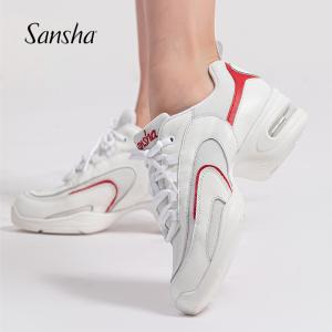 sansha 法国三沙现代舞鞋女 柔软牛皮广场舞跳舞鞋气垫软底运动鞋