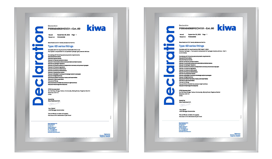 HUIDA 6D系列双卡套接头通过关键氢能标准测试,助力氢燃料汽车安全升级
